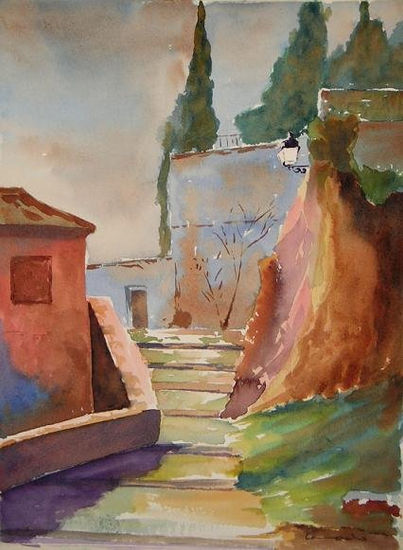 CALLE DEL SACROMONTE Watercolour Paper Landscaping