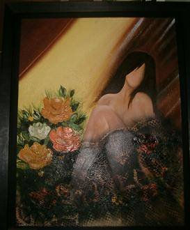 Bendita Luz de tu Mirada Oil Canvas Figure Painting