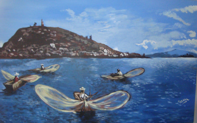 "Lago de Pátzcuaro" Acrylic Canvas Landscaping