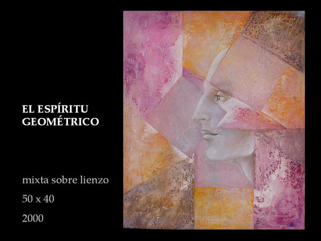 Espiritu Geometrico Oil Canvas Portrait