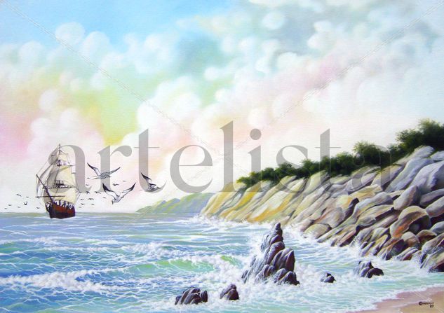 Praia Isolada Oil Canvas Landscaping