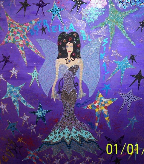 ESTRELLA DEL SINAI Mixed media Canvas Figure Painting