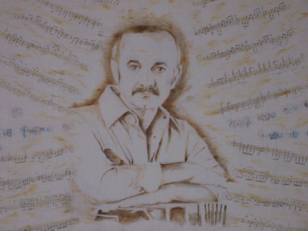 Homenaje a Piazzola Media Mixta Lienzo Retrato