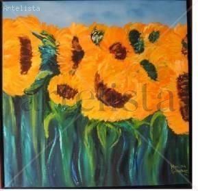 Girasoles Oil Canvas Floral Painting