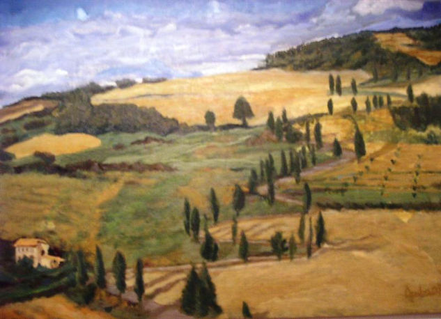 Toscana II Óleo Tabla Paisaje