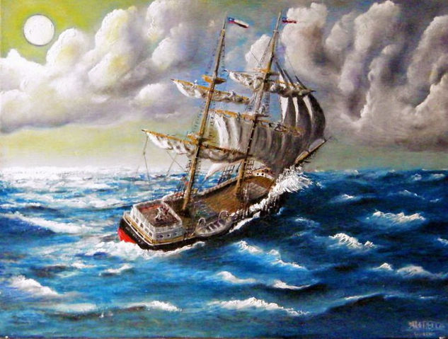 Viento en popa Oil Canvas Marine Painting