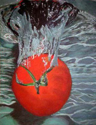 Inmersión de Tomate Acrylic Canvas Floral Painting