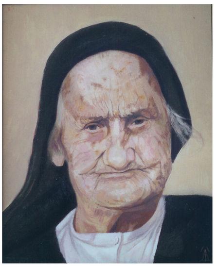 Cabeza de anciana Óleo Tabla