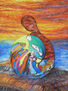 Mujer embarazada Técnica mixta sobre lienzo 175X130 cm