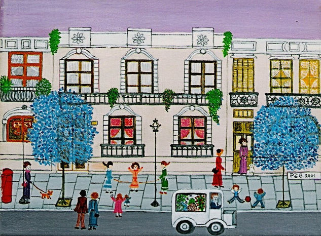 Jugando en la vereda 