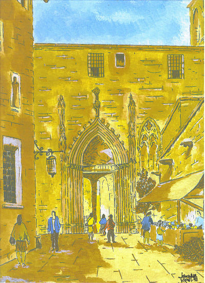 Barri Gòtic Watercolour Card Landscaping