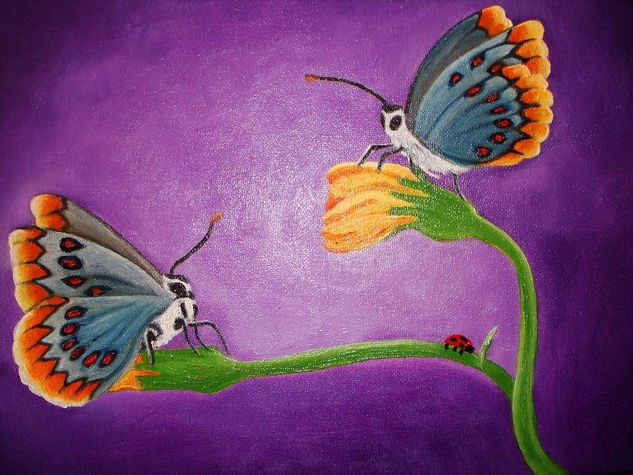 simplicidad de mariposas Oil Canvas Landscaping