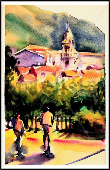 Cangas 03 Watercolour Canvas Landscaping