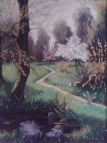 Claro en el bosque Oil Canvas Landscaping