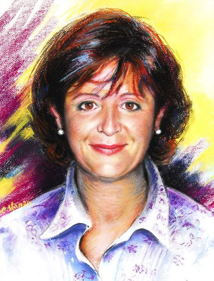 Retrato de mujer Pastel Papel Retrato