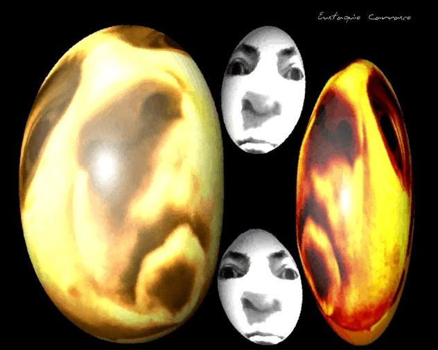 Cuatro caras en cuatro huevos