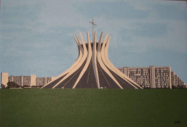 Catedral de Brasília Acrílico Lienzo Paisaje