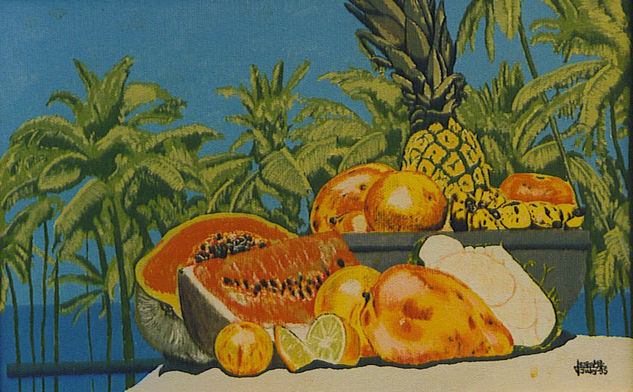 Frutas tropicales-1 Acrylic Canvas Still Life Paintings