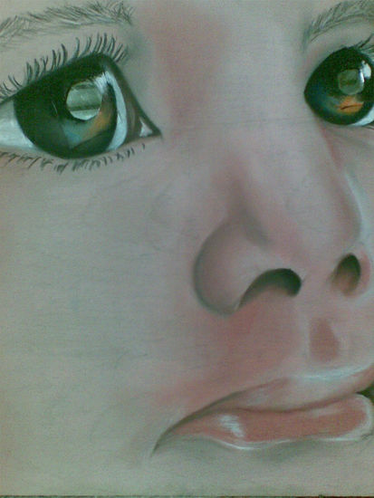 la luz de mis ojos Pastel Panel Portrait