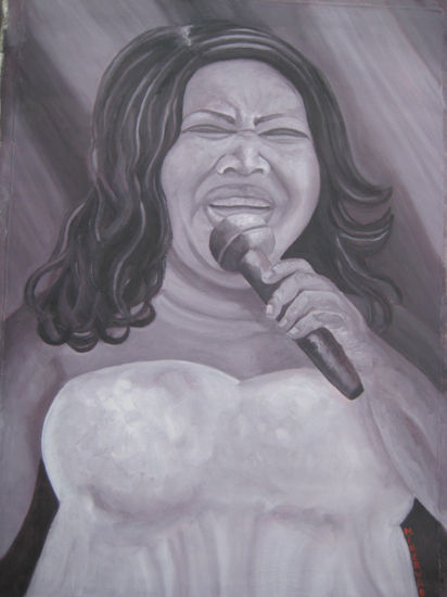 Aretha Óleo Lienzo Retrato