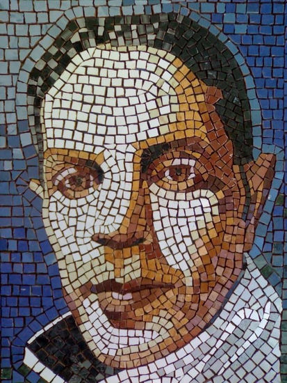 autorretrato con mosaicos 