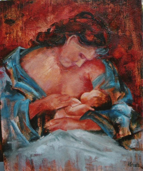 Madona Oil Canvas Figure Painting