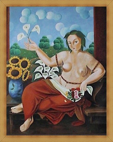 La Flora Oil Canvas Figure Painting