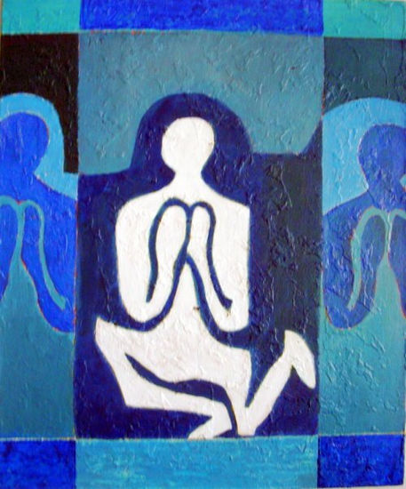 SERIE AZUL 1 Acrylic Canvas Figure Painting