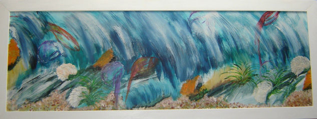 Fundo do mar 8 Mixed media Panel Marine Painting