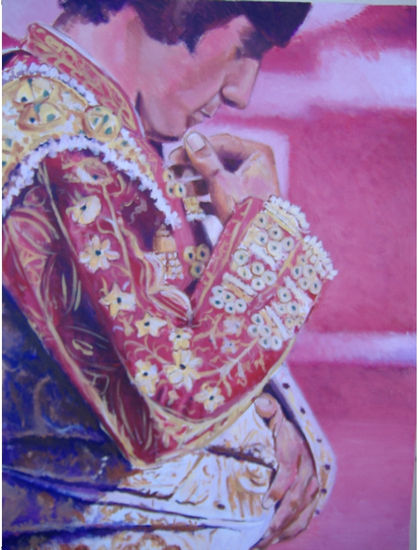 Torero ROJO Oil Canvas Figure Painting