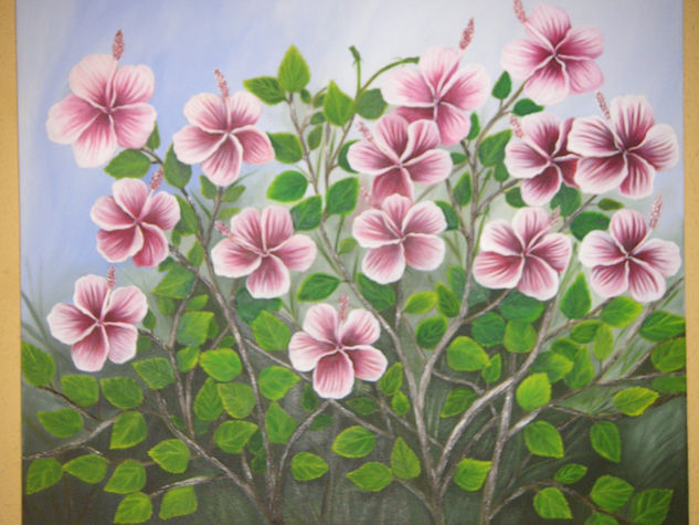 hibiscus Oil Canvas Floral Painting