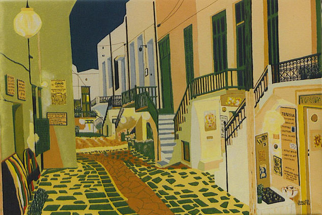 La noche llega a las calles Acrylic Canvas Others