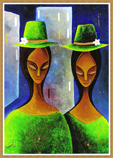 Flores Nocturnas III Acrylic Card Figure Painting