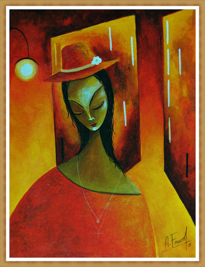 Flores Nocturnas VI Acrylic Card Figure Painting