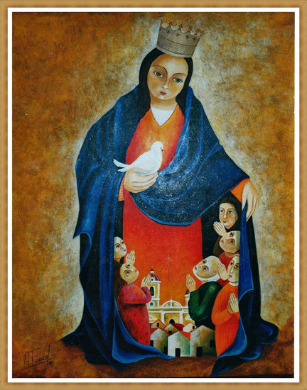 Mi Inmaculada protectora Oil Canvas Figure Painting