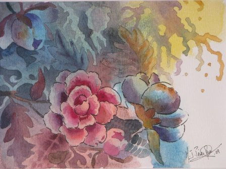 fantasia en flores Watercolour Paper Floral Painting