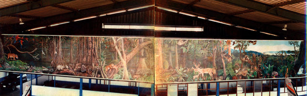 Mural Bosque húmedo Bajo Oil Panel Landscaping