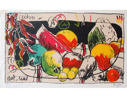 serie de las naturalezas muertas serigrafía casi bosquejo