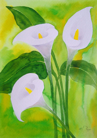 calas Watercolour Paper Floral Painting