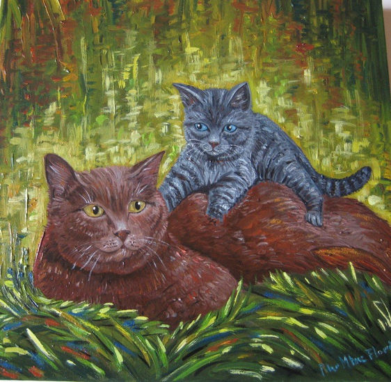 GATOS SELVA Oil Canvas Animals