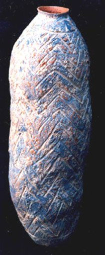 Vaso texturizado azul.