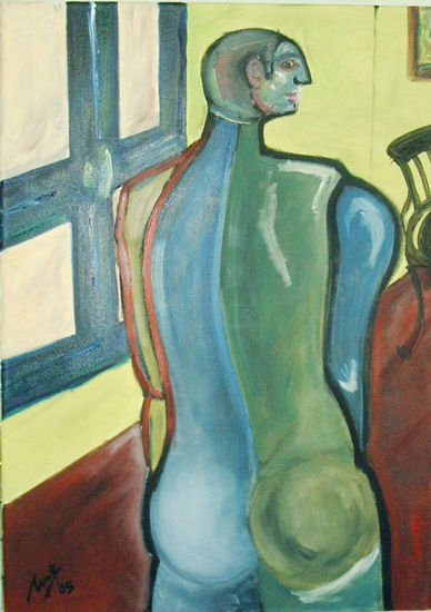 observador Oil Canvas Figure Painting