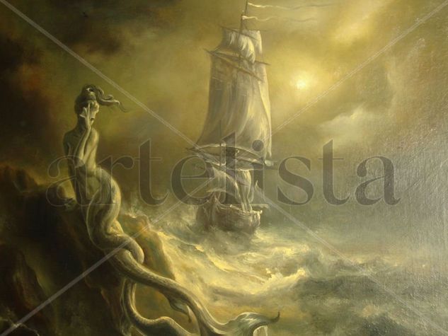 La Oceanida Oil Canvas Marine Painting