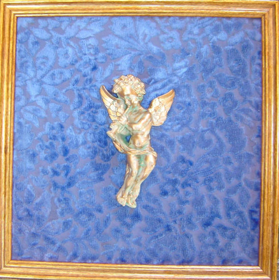 Quadro Anjo. Media Mixta Tabla Paisaje