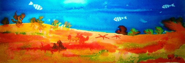 bajo el agua - vendido Watercolour Paper Marine Painting