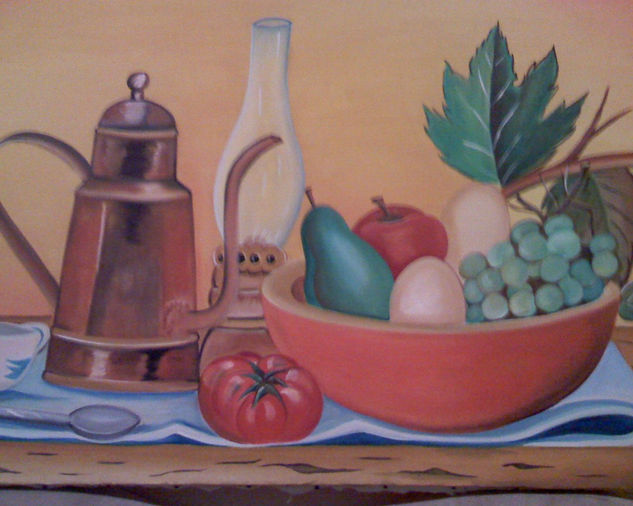 A Desayunar II Oil Canvas Still Life Paintings