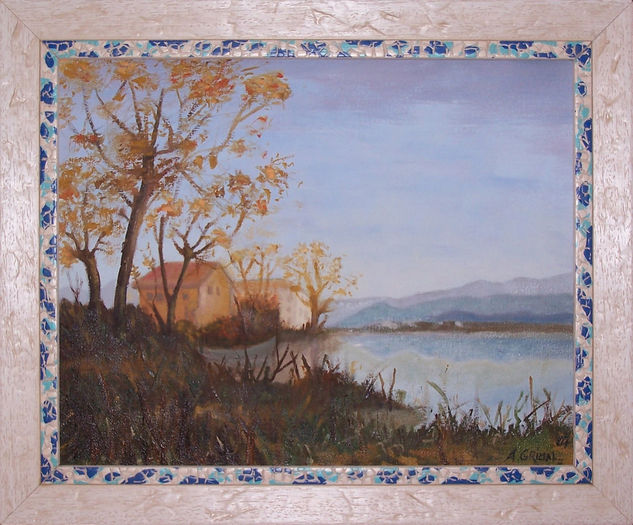 Otoño en el lago Oil Canvas Landscaping