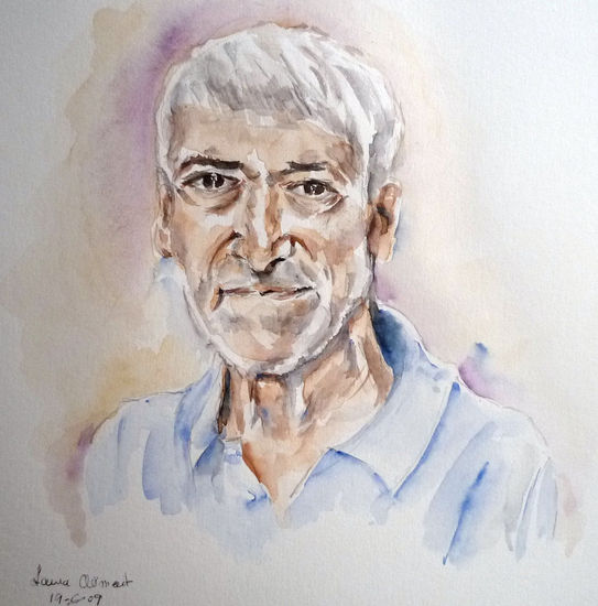 Vicente Ferrer Acuarela Papel Retrato