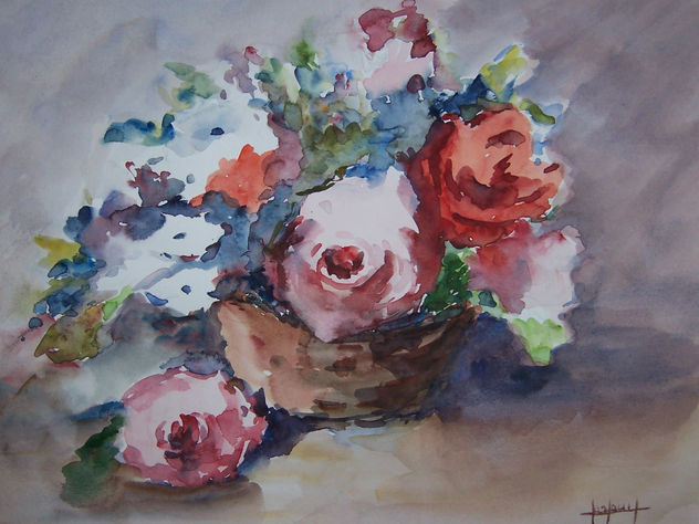 cesta con flores