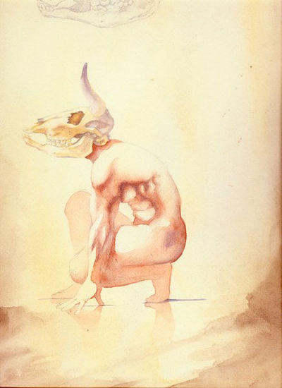 Minotauro Watercolour Paper Nude Paintings